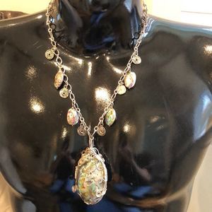Sterling silver handmade alabaster chunky chain